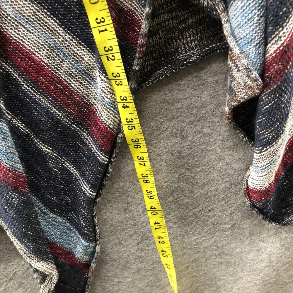 Free People The Big Trail Poncho Cardigan Womens L Blue Oversized Boho Earthy - Picture 6 of 9